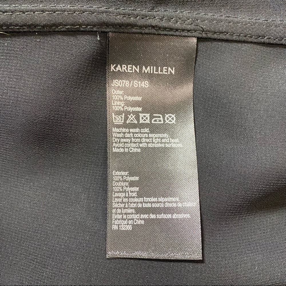 Karen Millen Black Bomber Jacket Fits XS S Sz 6 - Picture 9 of 14